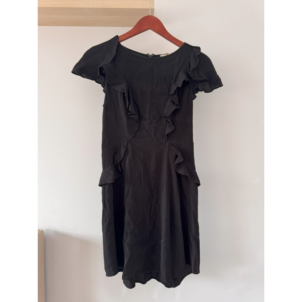 For Love & Lemons Womens S Black Cap Ruffle Mockingbird Shift Dress Babydoll